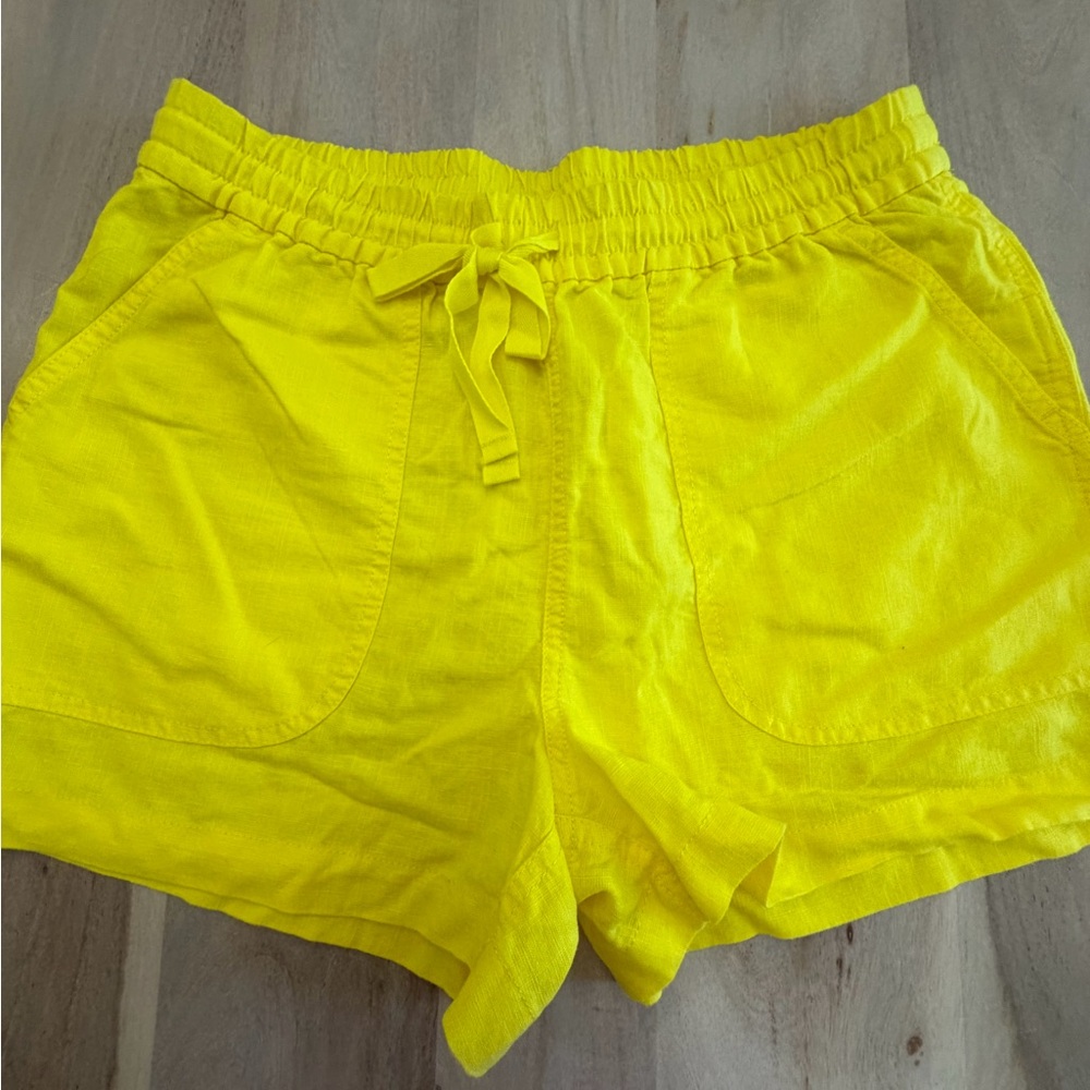 NEW JCREW Short In Linen Blend Bright Yellow Size Small